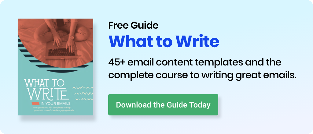 Download AWeber’s free what to write in your emails guide