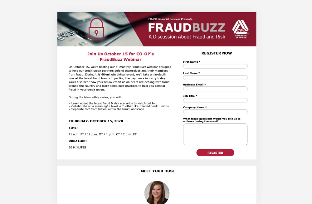 活动登陆页面示例 - FraudBuzz