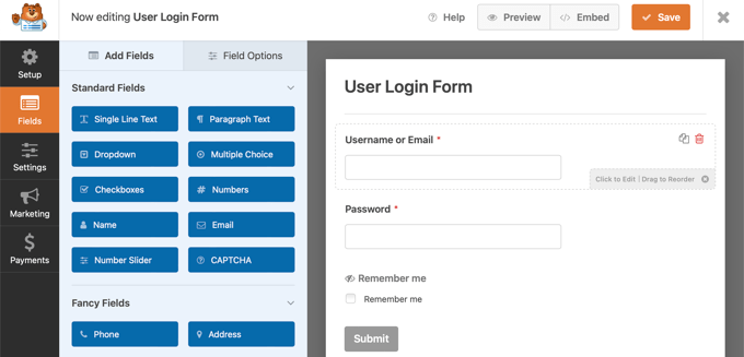 WPForms表单构建器